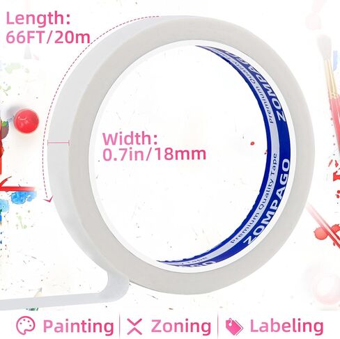Beige Art Tape –Removable Low Tack Masking Tape for Craft Supplies,Picture Framing,Watercolor Painting & Education Supplies -Versatile Masking Tape & Glue Tape for Artists,0.35inx66FT in Kuwait