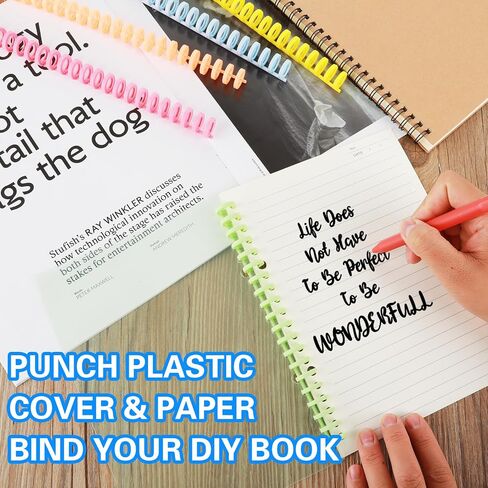 10Pcs Comb Binding Spines, Plastic Binding Combs for Spiral Book Binder 2/5 Inch Diameter 30 Ring Binding Spines for Student Teacher Business Document File, Easy to Open Close Adding Pages(5 Color) in Saudi Arabia