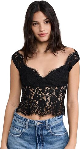 For Love & Lemons Women's Waverly Lace Top in Saudi Arabia