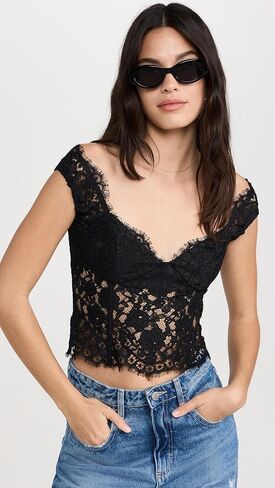 For Love & Lemons Women's Waverly Lace Top in Saudi Arabia