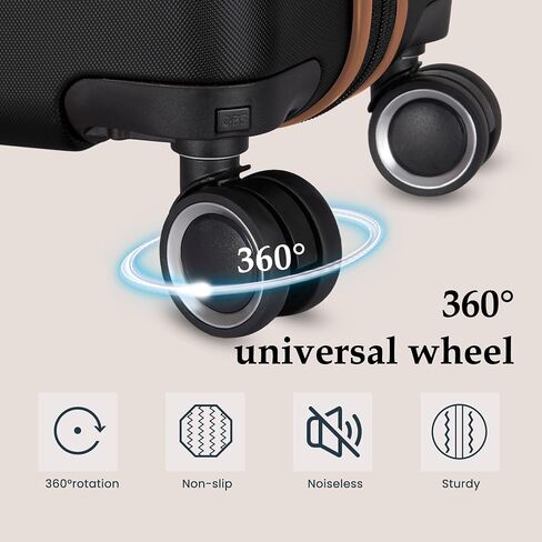 Luggage Sets 4 Piece Suitcase Set with Spinner Wheel, Hardshell Luggage Sets with TSA Lock, Expandable Travel Luggage Set, Black in Saudi Arabia