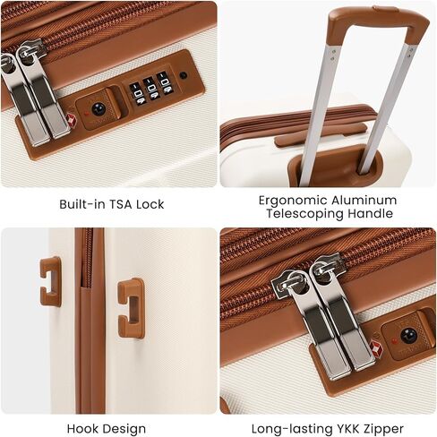 Luggage Sets 4 Piece Suitcase Set with Spinner Wheel, Hardshell Luggage Sets with TSA Lock, Expandable Travel Luggage Set, Black in Saudi Arabia