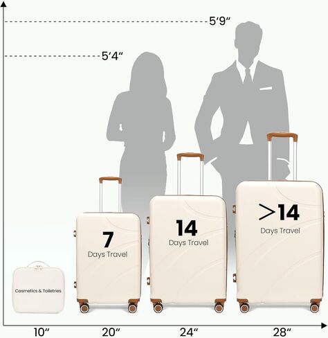 Luggage Sets 4 Piece Suitcase Set with Spinner Wheel, Hardshell Luggage Sets with TSA Lock, Expandable Travel Luggage Set, Black in Saudi Arabia