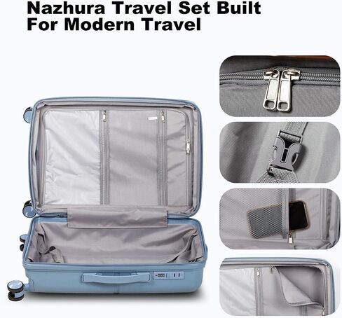 Nazhura Luggage Set, 3-Piece Hardside Suitcase Set, 20-inch, 24-inch, 28-inch Luggage, Carry on Luggage Set, Travel Luggage Set, Large Suitcase with Wheels in Saudi Arabia
