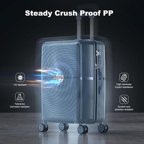 Nazhura Luggage Set, 3-Piece Hardside Suitcase Set, 20-inch, 24-inch, 28-inch Luggage, Carry on Luggage Set, Travel Luggage Set, Large Suitcase with Wheels in Saudi Arabia