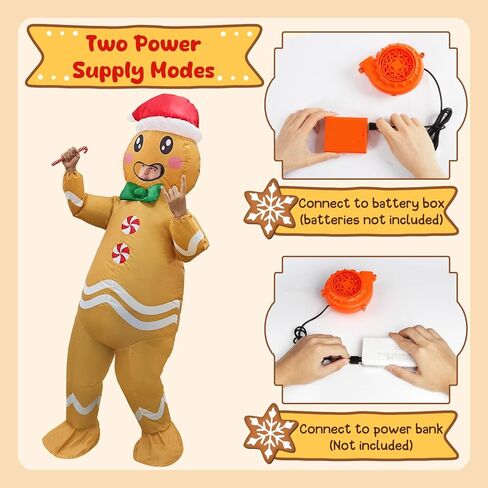 AerWo عيد الميلاد نفخ زي الكبار، لطيف رجل الزنجبيل زي تفجير زي عيد الميلاد للنساء / الرجال، مريحة نفخ رجل الزنجبيل زي لعيد الميلاد تأثيري حزب حلي in Kuwait