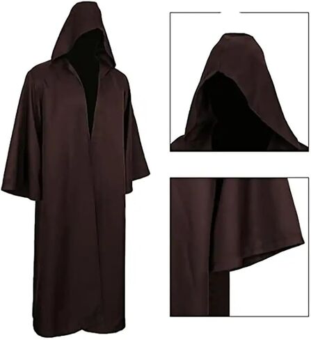 Hooded Cloak With Chain Hip Hop Rapper Costume Friar Priest Monk Robe Halloween Adult Teens Outfit Dress Up in Saudi Arabia