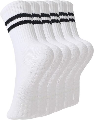 BONANGEL Pilates Socks with Grips for Women Yoga Socks 3 Pairs Womens Ballet Gym Athletic Socks in Saudi Arabia