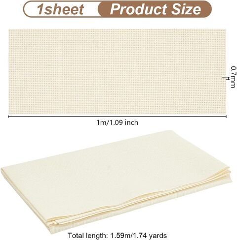 OLYCRAFT 62.6x39.4 بوصة 14 قيراط عبر غرزة النسيج البيج الكلاسيكي الاحتياطي عبر غرزة Aida القماش التطريز النسيج عبر غرزة القطن الصلبة الملونة عبر غرزة النسيج للمنزل DIY Supplies in Saudi Arabia