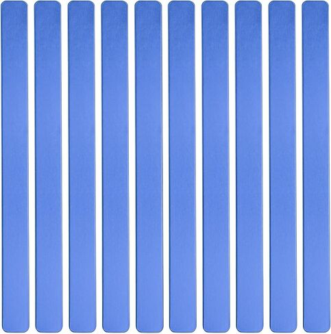 ABBECIAO 1/2" x 7" x 0.05" سوار أسود من الألومنيوم المؤكسد للنقش بالليزر وختم المعدن (عبوة من 10) in Kuwait