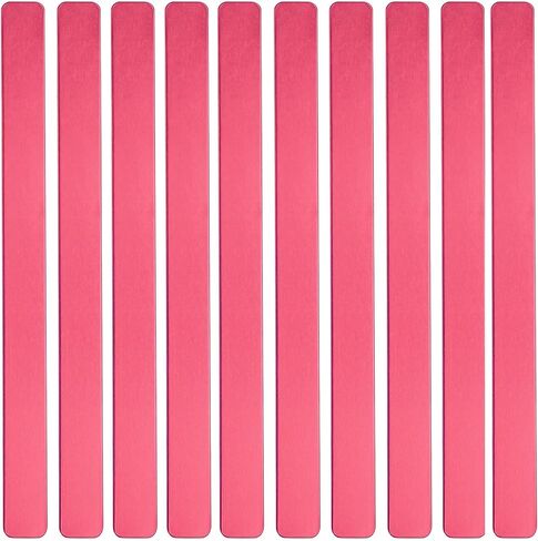 ABBECIAO 1/2" x 7" x 0.05" سوار أسود من الألومنيوم المؤكسد للنقش بالليزر وختم المعدن (عبوة من 10) in Kuwait