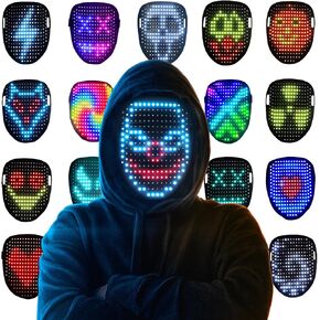 Mr.Pang LED Mask Light up Mask with Gesture Sensing, Cool Face Transforming Mask, Perfect Gifts for Halloween Christmas Birthday Cosplay Party