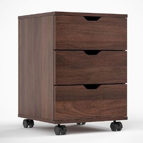 Farini Wood File Cabinet for Home Office,Under Desk 3 Drawer Mobile File Cabinet(White,Non-Assembled)