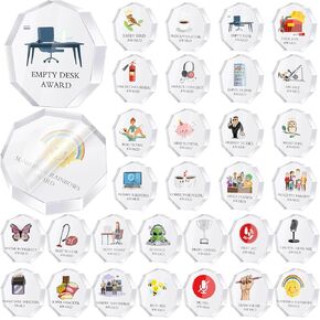 30 Pcs Funny Employee Appreciation Awards Coworker Acrylic Reward Thank You Trophy Funny Office Gifts Work Merit Acrylic Award Clear Award Gift for Adults Retirement Gift for Women Men