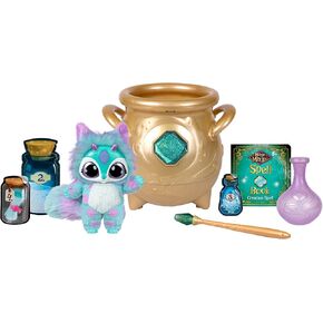 Cream Tea Magic Mixies Magical Misting Cauldron with Interactive 8 inch Pink Plush Toy and 50+ Sounds and Reactions, Multicolor