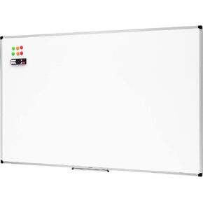 Amazon Basics Large Magnetic Dry Erase Whiteboard with Aluminum Frame, Pen Tray, Wall Mountable, 35.4" x 23.6", for School, Classroom, Office & Home in Kuwait