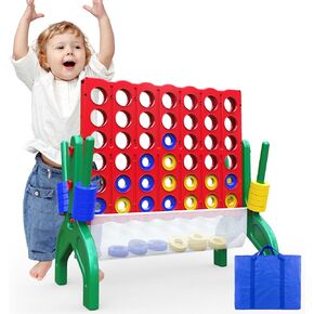 Aywewii 1.9 Feet Giant 4-to-Score Connect Game Set for Kids and Adults 4 in A Row Game Outdoor Indoor Yard Camping Party Family Games Tabletop Games Easter Basket Stuffers