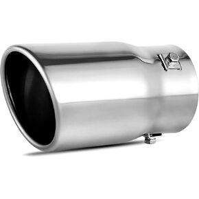 AUTOSAVER88 Adjustable 2.5 Inch Inlet Exhaust Tip, 1.0"-2.5" Inlet 3.5" Outlet 6" Long, Stainless Steel Exhaust Pipe Tips for 1.5"/1.75"/2"/2.25"/2.5" Outside Diameter Tailpipe, Bolt On, Chrome