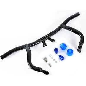 Gloss Black Flat-Out Bar,Engine Guard,Crash Bar for Harley 2014-2024 Touring Road King Road Glide Street Glide (with Blue End Caps)