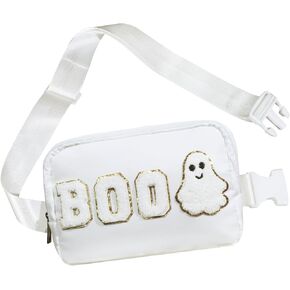 Halloween Purse, Halloween Gifts for Women Girls, Cute Ghost Crossbody Fanny Pack, Spooky Boo Basket Stuffers for Her, Girls Halloween Costumes Accessories, Halloween Party Favors Decor Gift Basket