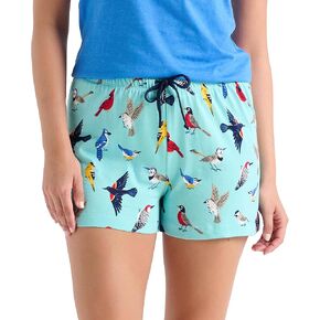 Little Blue House By Hatley Women's Land Animals Pajama Boxer Shorts, Mouse on red, Medium