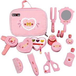 Wooden Children's Pretend Makeup Toy kit, Girls' Role-Playing Game Set, Suitable Gifts for Girls Over 3 Years Old