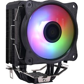 DS 6-Heat Pipes 90MM PC Fans CPU Cooler, Fin Air Cooler Case PWM Fans Radiator for Intl LGA 1366 1155 1156 2011 1200 and AM4 (3Pack RGB Fans, C Series)