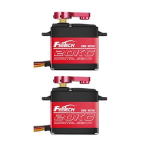 2Pack 20KG High Torque RC Servo, Servo Motor 7.4V Waterproof Digital Servo High Torque Full Metal Gear, Aluminium Case, Control Angle 180° for 1/8 1/10 RC Cars, TRAXXS x4, Baja, RC4WD, GTR and More