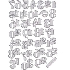 Letters and Numerals Die Cuts for Card Making Scrapbooking & Stamping Supplies Stencils for Card Making Crafters Companion Stamps and Metal Dies for Paper Crafting (English Letter)
