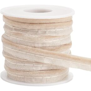 BENECREAT 10 Yards PapayaWhip Velvet Piping Bias Tape, 3/8 Inch Wide Welt Cord Piping Trim Fabric Edge with Velvet Lip Cord Trim for Sewing Clothing Upholstery Trimming