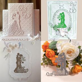 Die Cuts for Card Making, 2 Sets Wedding Metal Cutting Dies, Carbon Steel Die Cuts Embossing Stencils Supplies for DIY Scrapbooking Craft Paper Album Card Decor