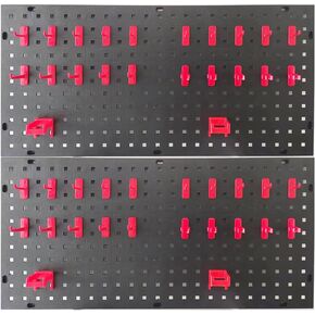 2 Pack 35 * 17.5 inch Clean Detail Tools Wall Storage Mounted Pegboard kit, Square Hole Panels for Detailroom, Workbench, Garage, Shop, Shed