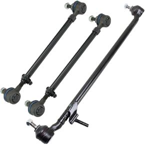 TRQ Front Driver & Passenger Side Steering Kit Center Link Tie Rod Assembly Compatible with 1984-1989 Mercedes-Benz 190D 1984-1993 190E