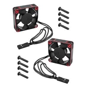 2 Pcs 35mm RC Motor Cooling Fan 21000RPM 8.4V, ESC Motor Cooling Fan Heatsink RC Car 1/8 1/10 Scale 3650 3660 540 550 Brushless Motor (Black Silver)