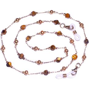 Women's Brown Elegant & Minimalist 23.6" Stone Eyeglasses Chain, Eyewear Leash, Sunglasses Accessories, Reading glass Chain
