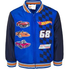 Hot Wheels Zip Up Varsity Bomber Jacket Toddler to Big Kid Sizes (3T - 10-12)