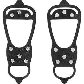 Non Slip Gripper Spike, Ice Traction Spikes Ice Cleats for Boots Ice Grippers Traction Cleats Shoes Spikes Crampons with 8 Steel Studs Crampon for Ice Snow Winter Hiking Climbing Ice Fishing(L)