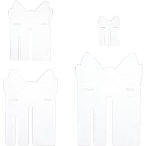 BENECREAT 4Pcs Acrylic Bow Maker Template, Bow Shape Bowknot Making Board Craft Sewing Tool for Ribbon Bow Making Hair Bows Gift Bows Crafts Making, 0.9/1.85/2/2.3/2.7/4/5/6inch