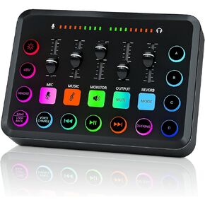SINWE Podcast Microphone Bundle, BM-800 Condenser Mic with Live Sound Card Kit, Podcast Equipment Bundle with Voice Changer and Mixer Functions for PC Smartphone Studio Recording & Broadcasting