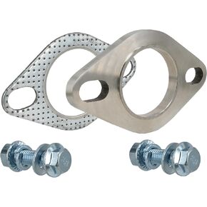 2.35 Inch 2 Bolt Exhaust Flange and Gasket,Stainless Steel Exhaust Flange Connection Set with Flange Bolts and Nuts(60mm)