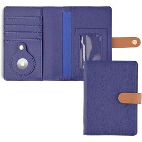 The Passport Wallet - Premium Travel Passport Wallet and Cover with Secure Magnetic Strap, Multiple Card Slots, & Concealed AirTag Slot- Ideal for International Travelers - Navy Blue
