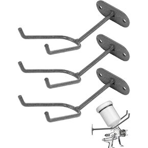 QWORK Heavy Duty Wall Mount Gravity Feed Spray Gun Holder Compatible with Most Paint Spray Guns Ideal for Spray Booths and Workstations 3 Pcs