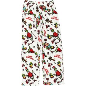 Dr. Seuss The Grinch Santa Kids Velour Holiday Lounge Pajama Pants