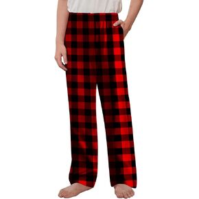 Arshiner Boys Pajama Pants Long Sleep Plaid Pants Soft Lounge Pj Bottoms with Pockets in Saudi Arabia