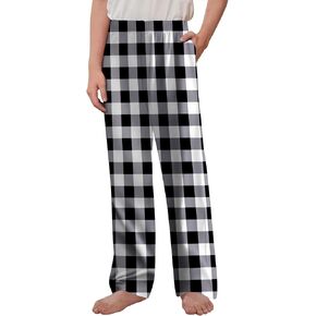 Arshiner Boys Pajama Pants Long Sleep Plaid Pants Soft Lounge Pj Bottoms with Pockets