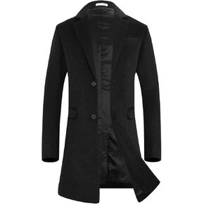 APTRO Men's Wool Trench Coat Single Breasted Wool Blend Premium Top Coat Winter Long Coats