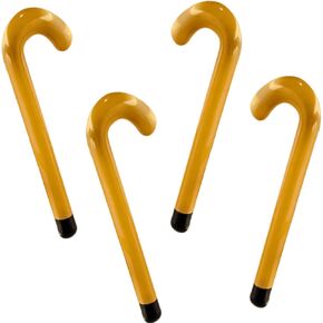 4 Pcs Inflatable Cane Old Man Inflatable Canes Blow Up Walking Stick 100 Days of School Costume Accessories for Adults Granny Grandpa Dress Up