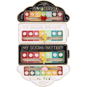 4PCS Social Battery Pins, My Social Battery Pins, 7 Moods to Choose from Can Include All Your Moods