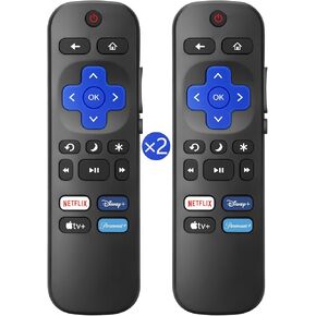 (Pack of 2) Replacement-Remote-Control Only for Roku-TV, for TCL Roku/Hisense Roku/Philips Roku/Onn Roku/Sharp Roku/Element Roku/Insignia Roku/Westinghouse Roku Smart TVs (Only Applies to Roku TV)