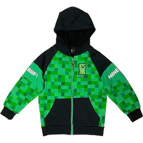 Minecraft Creeper Boys Sherpa Fleece Hoodie